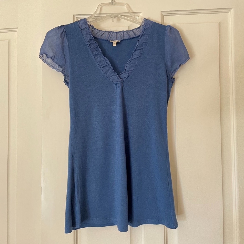 Flounce by Nordstrom Blue Blouse